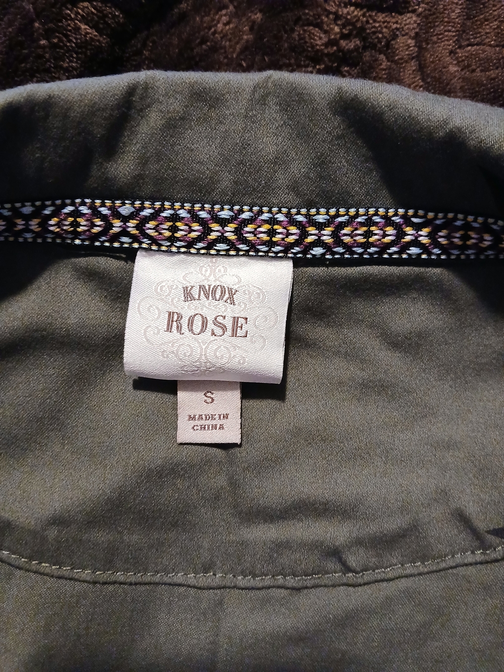 Knox Rose Olive Green Star Motif Utility Jacket - Picture 2 of 5